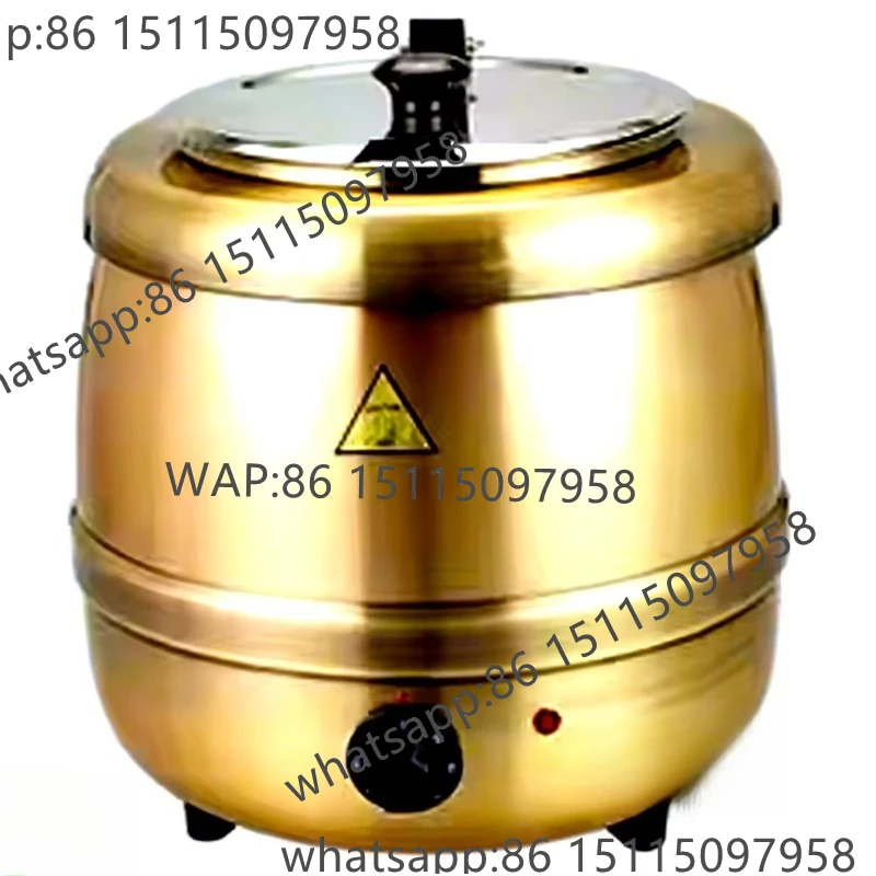 

Прочное оборудование для ресторана, суповая кастрюля из нержавеющей стали, шведский стол, пищевой суп, 10 л, золотая электрическая суповая кастрюля