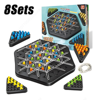 New Geometry Chain Chess Puzzle Triangle Chess Desktop Game Rubber Band Training Family Interaction Exercise Thinking Toys Gifts