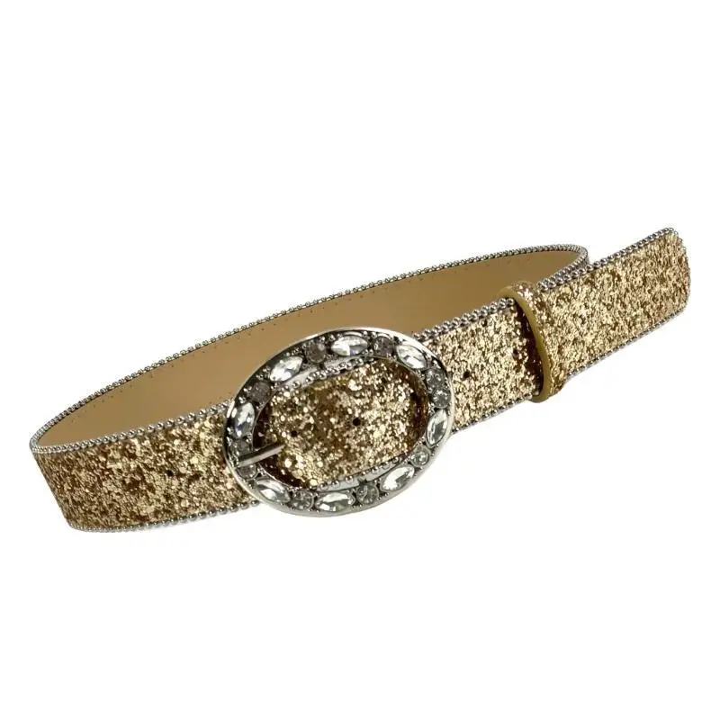 

39BB Glitter Corset Waist Belt Underbust Grunge Chain Trendy Belt Body Chain