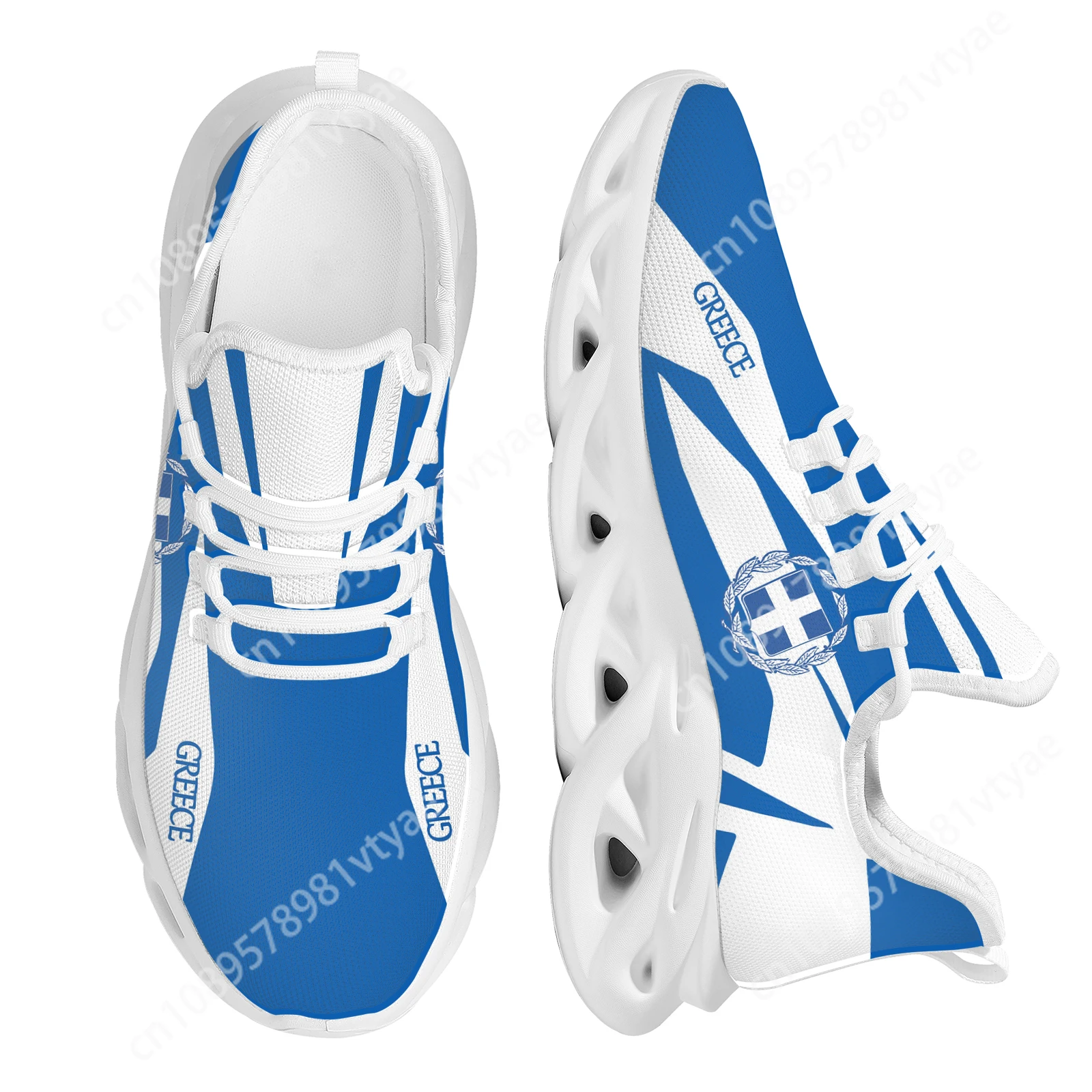 Custom Made Greece National Flag And National Emblem Design Lightweight Outdoor Sports Shoes Popular Models Demand Custom Shoes