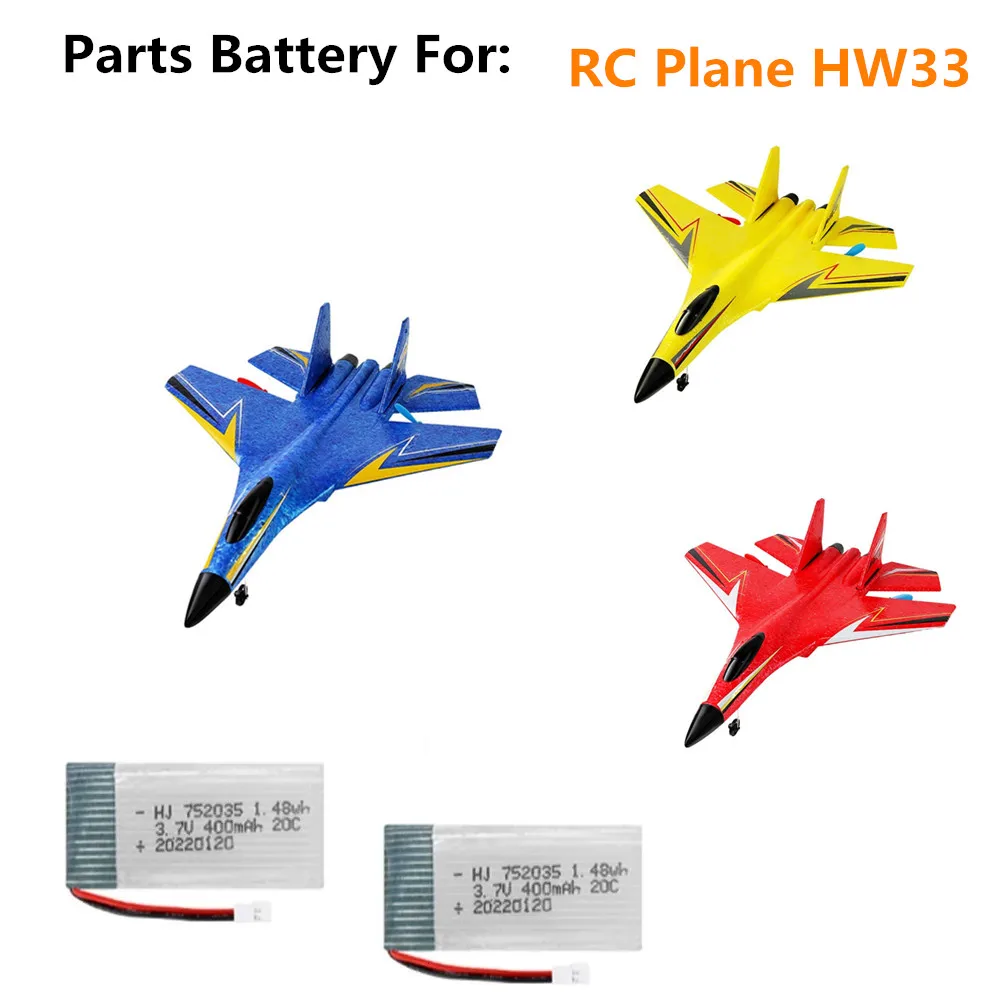 

Аккумулятор для радиоуправляемого дрона HW33, 3,7 в, 400 мАч, запасные части для радиоуправляемого самолета HW33