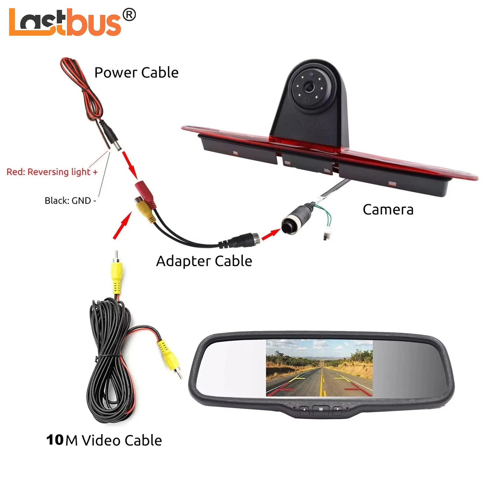 

Lastbus 5 Inches Car Rear View Mirror Monitor With Backup Reversing Camera For Mercedes-Benz Sprinter W906 Crafter 2007 to 2019