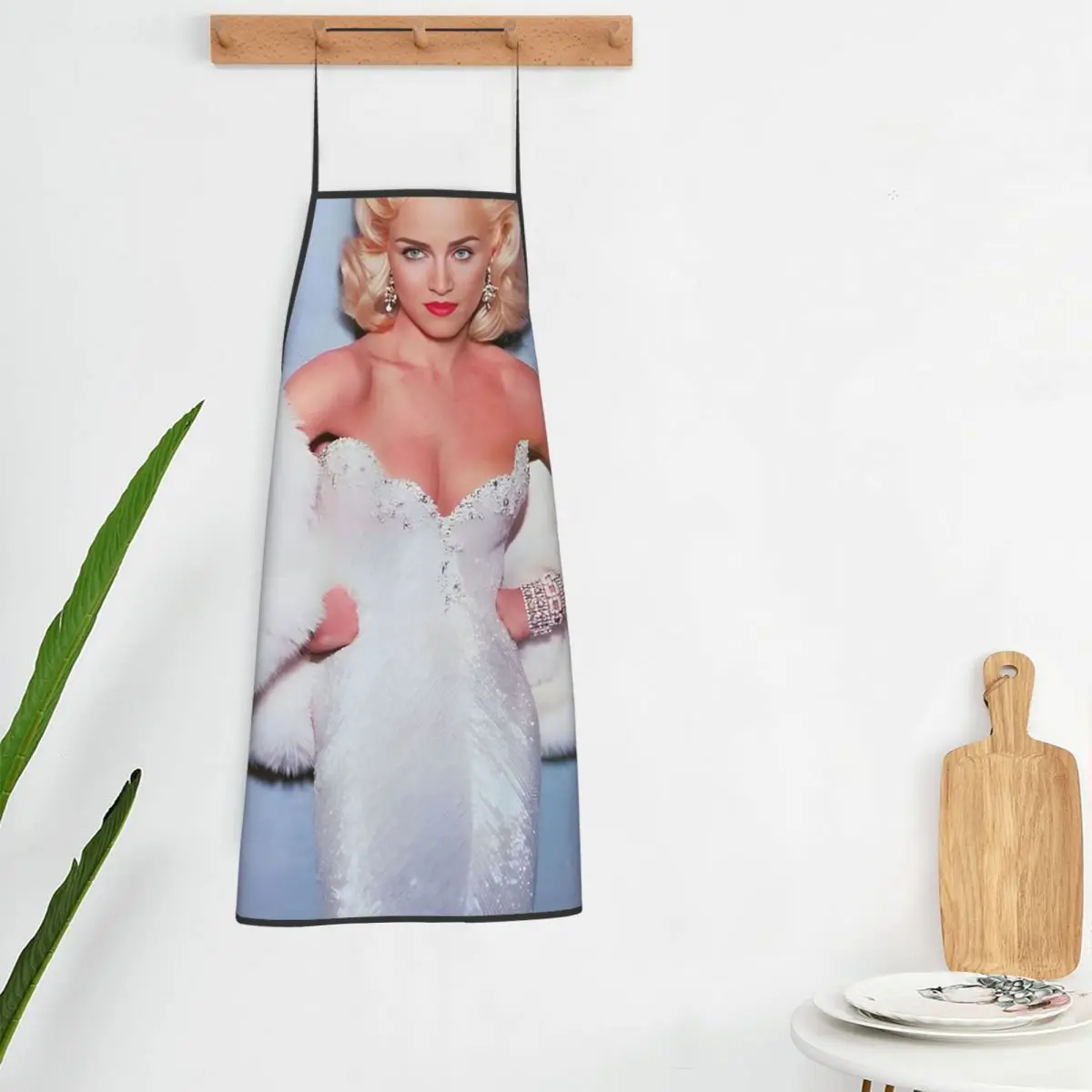 Vintage Qeen Of Pop 80s Madonna Aprons Chef Cooking Baking Tablier Bib Kitchen Cleaning Pinafore for Women Men Painting