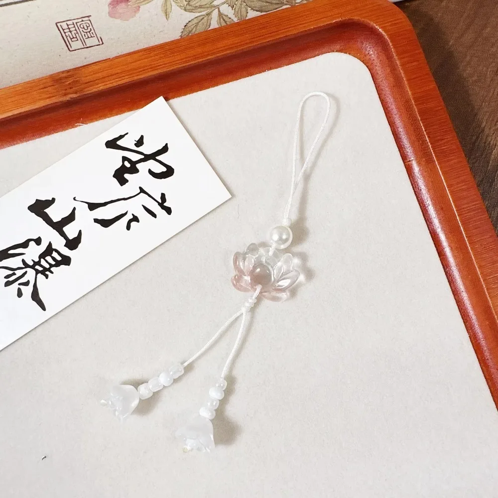 

Jewelry Accessory Chinese-style Beaded Lotus Pendant Handmade Vintage Key Chains Keychains Backpack Hanging Decoration