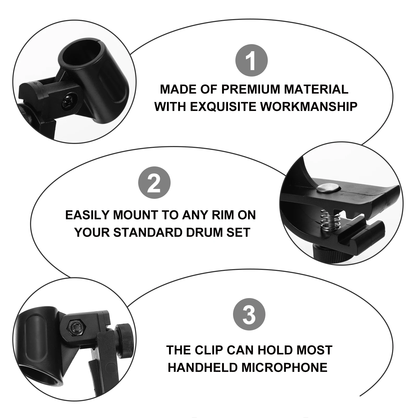 

2 Pcs for Drum Clip Drums Metal Adjustable Clip For Microphone Adjustable Holder Premium Material Drum Set Handheld