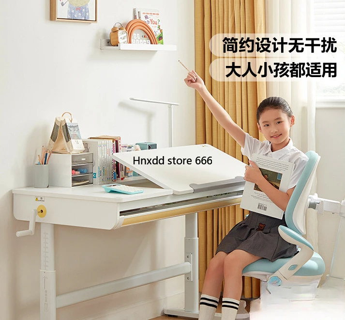 Children's study table, primary school students' household liftable and chair set to write