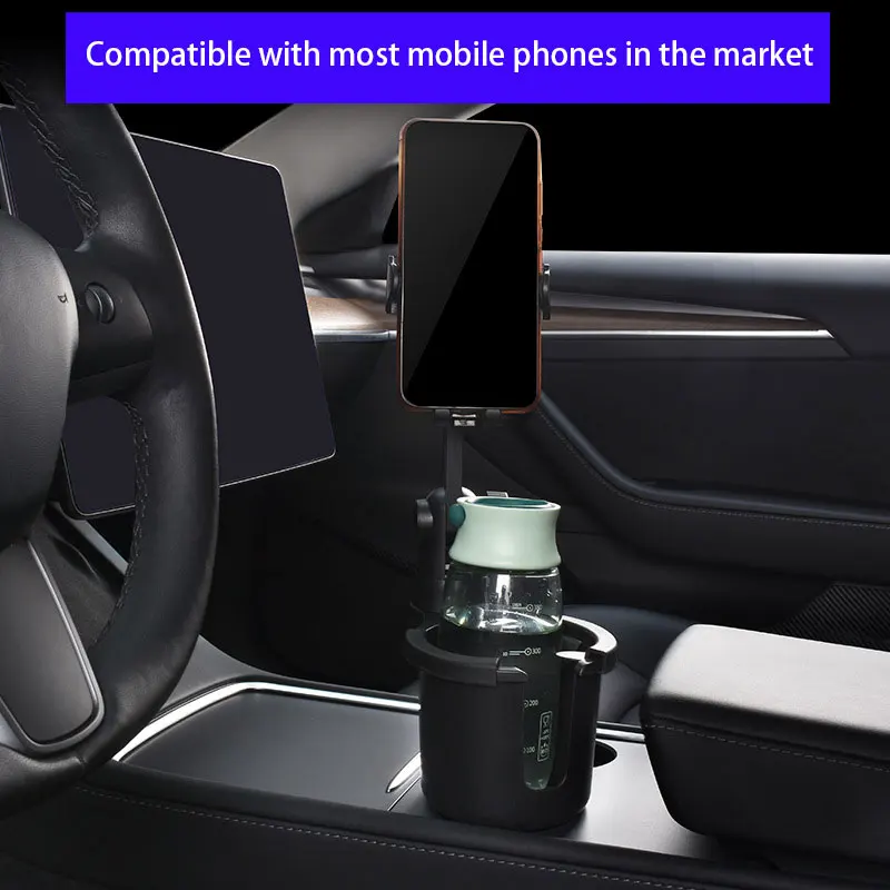 

Multifunctional cup holder mobile phone Stand For Tesla Model 3 Y 2017-2023 ABS stable rotated left and right 1PC