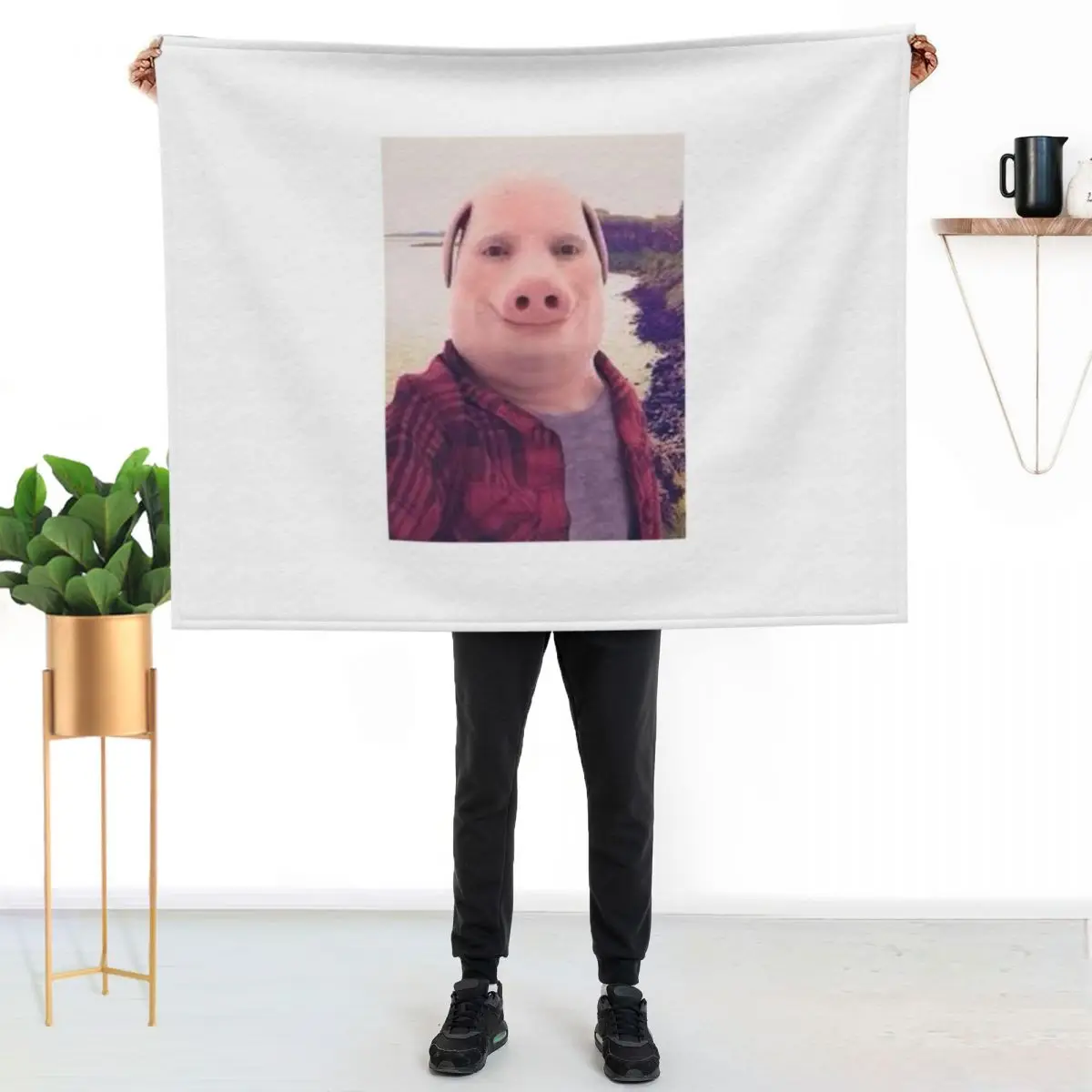 John Pork Throw Blanket Ultra Plush Cozy Blanket for Napping Sleeping