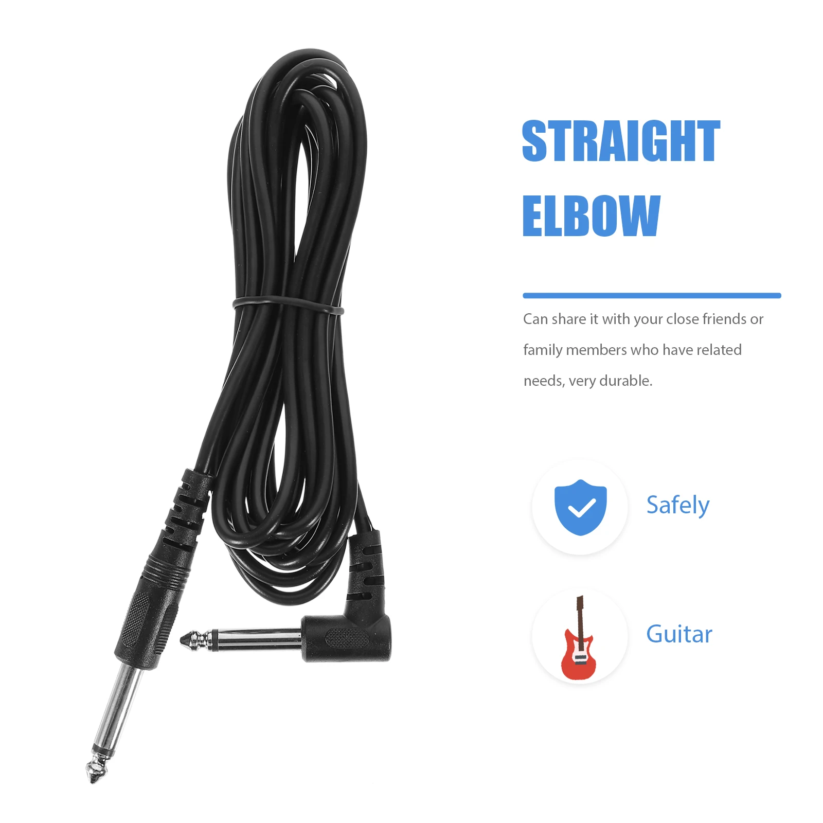 

Electric Guitar Audio Cable 10FT 20FT 15FT Black Copper Core Patch Cables for Pedals Amplifier High Quality Durable for Speaker