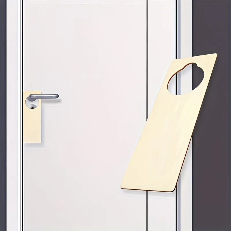 12 Piece Set of Wooden Hotel Tags, Laser Cutting Door Handles, Warm Reminder Signs, DIY Hand Drawn Message Boards