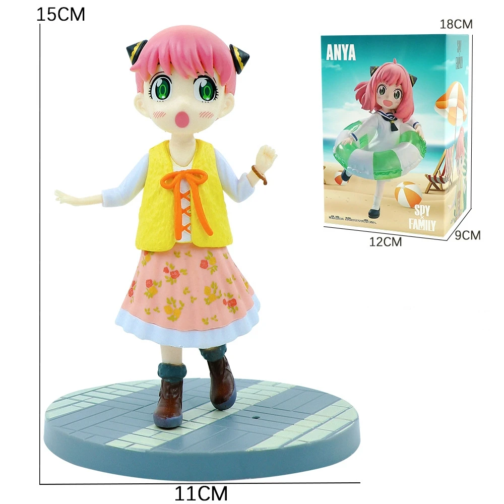 

Anime Anya Forger Q Version Standing posture Floral Dress Action Figure PVC Model Toys Desktop ornament Collection Gifts boxed