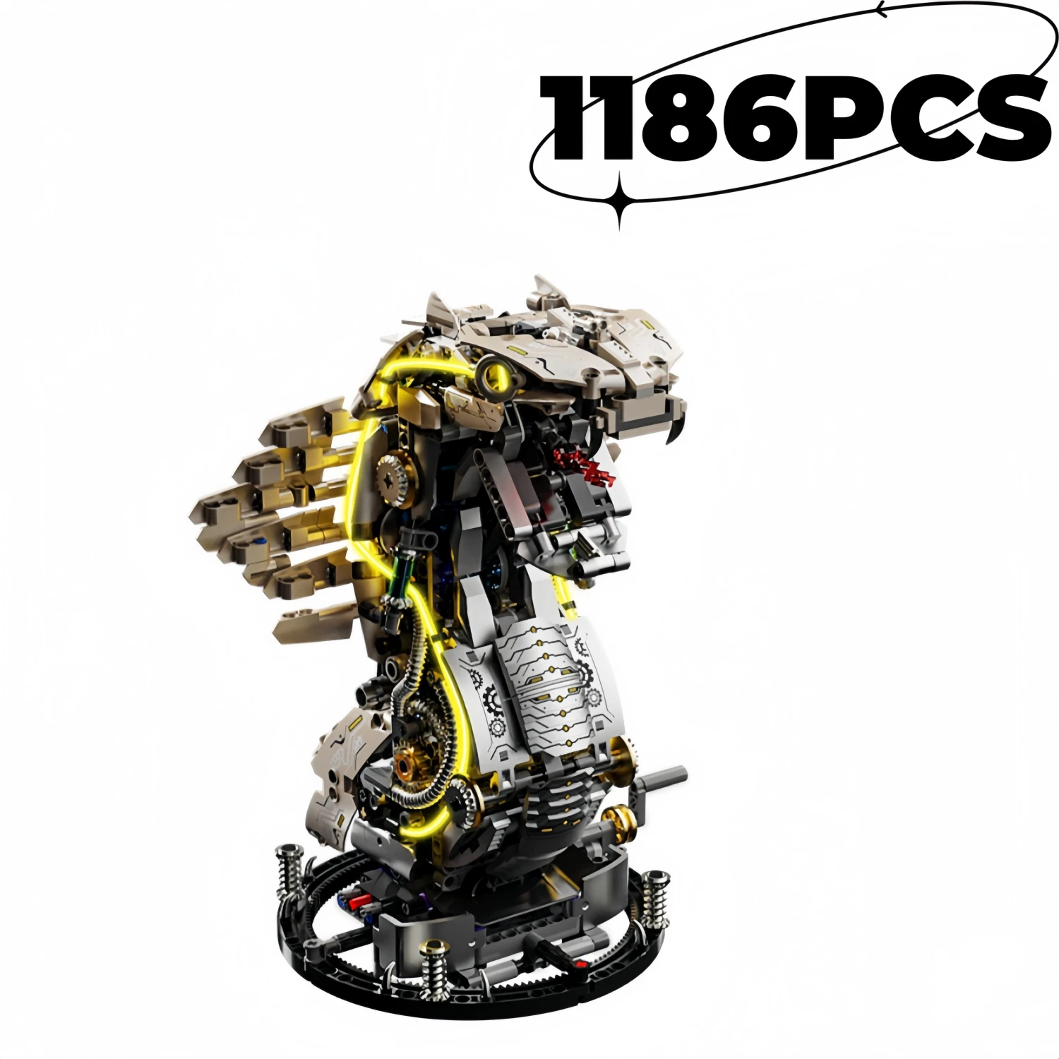 

1186 шт. Cobra Animal Series строительные блоки 3D модель механическая связь MOC креативный декор для стола подарок для взрослых и детей