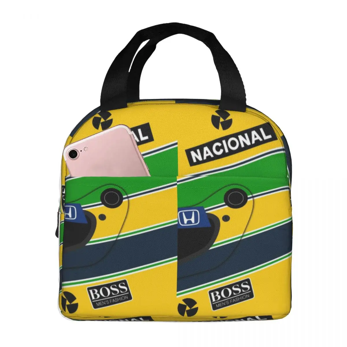 

Ayrton Senna 1991 Helmet Work Racing Insulated Lunch Bag for Women Office Cooler Thermal Food Box Tote Lunch Boxes Container