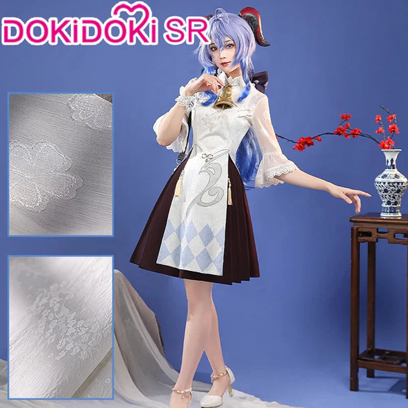 IN STOCK Ganyu Cosplay Costume Game Genshin Impact DokiDoki-SR Genshin Imapact x Hey Tea Ganyu Cheongsam Women Ganyu Doujin