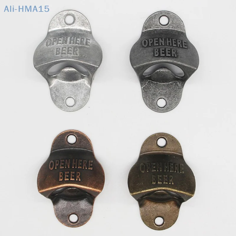 

Retro Beer Bottle Opener Wall Mounted Vintage Bar Cafe Wall Decoration Zinc Alloy Beer Openers Kitchen Opener Tools 76x50x26mm