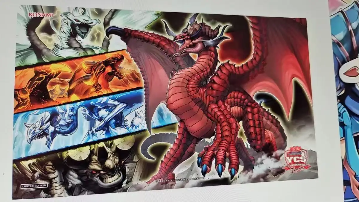 YuGiOh Playmat New Dragon Ruler TCG CCG Mat Board Game Duel Pad Trading Card Game Mat Rubber Mouse Pad Free Bag 600x350x2mm