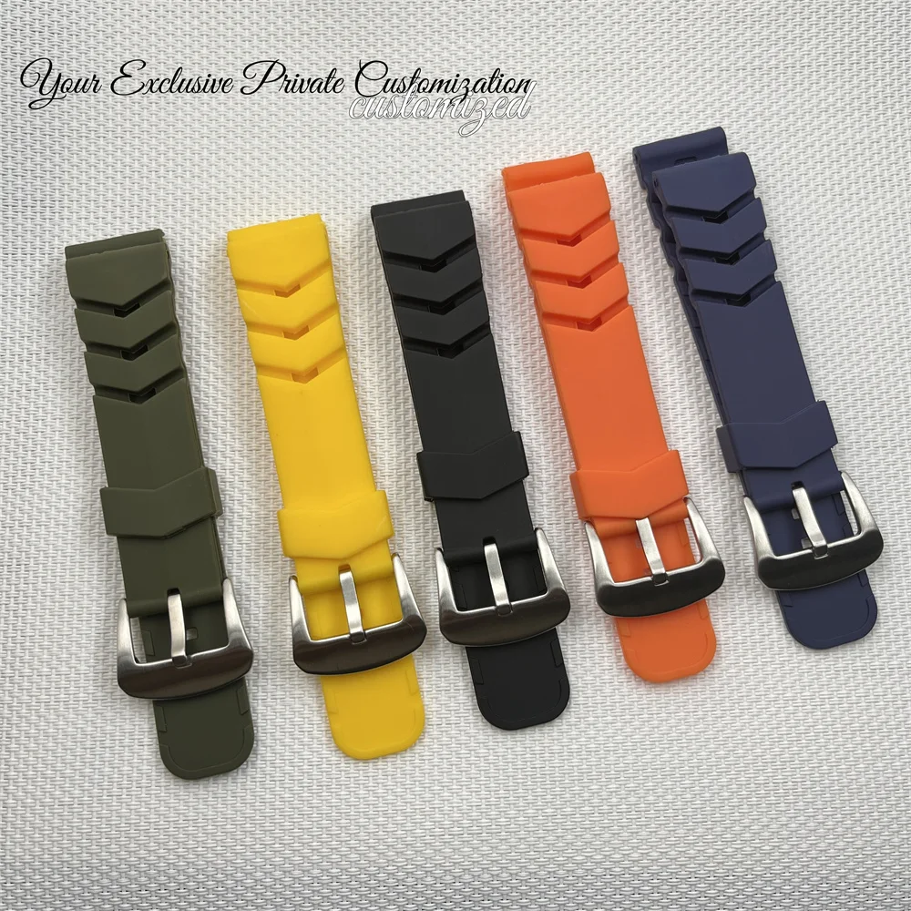 

22mm Seiko Sport Silicone Watch Strap Black NH35 Men's Waterproof Diving Rubber Wristband Bracelet Pin Buckle Watch Accessories