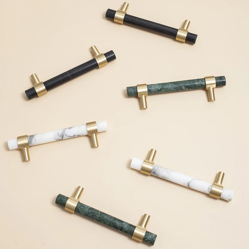 Natural Marble Cabinet Handles Furniture Pulls White Black Green Marble Pulls Home Decor