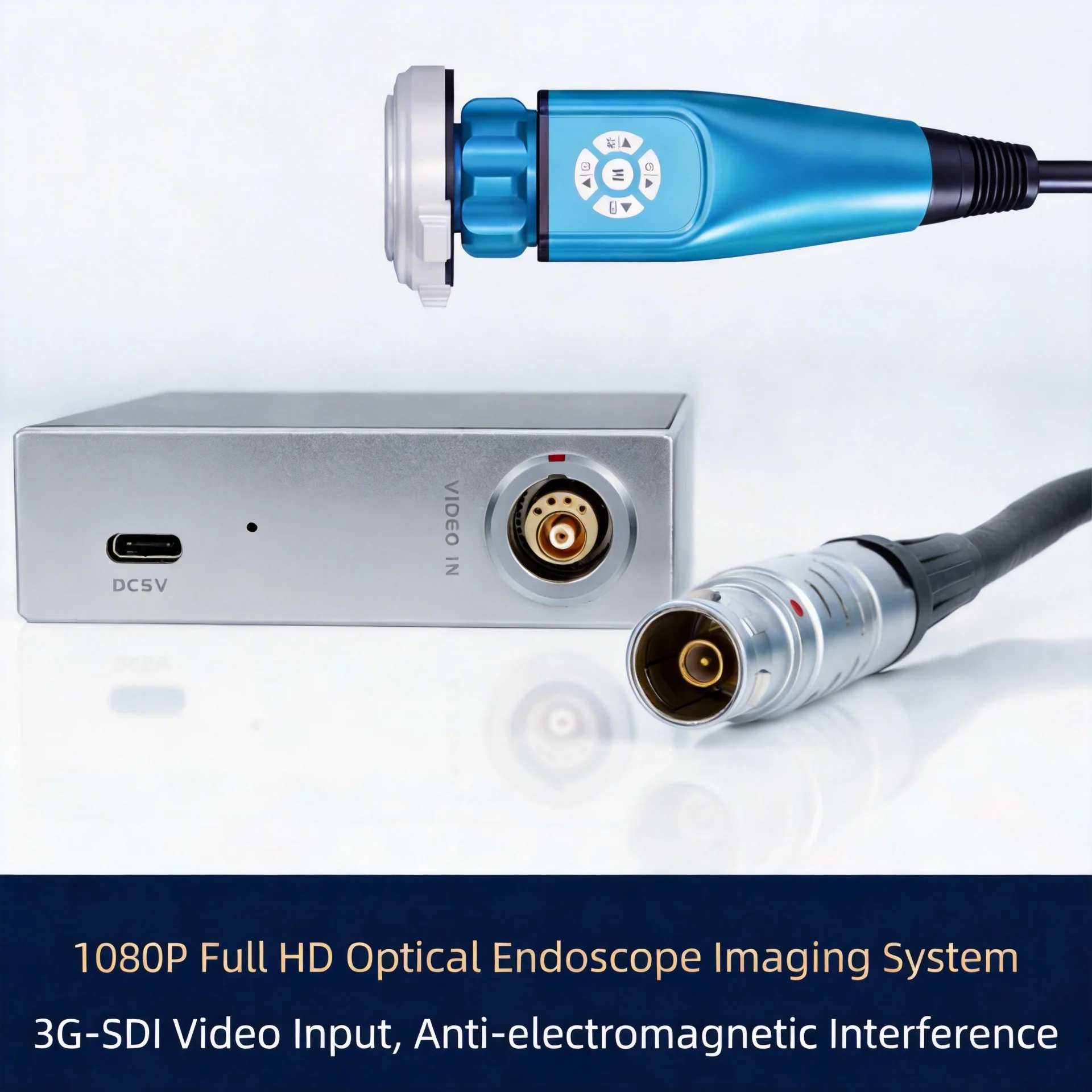 Portable Endoscope Camera FHD Rigid Borescope Inspection Camera System for Veterinary Pet Ear Nose Check HD Video Output