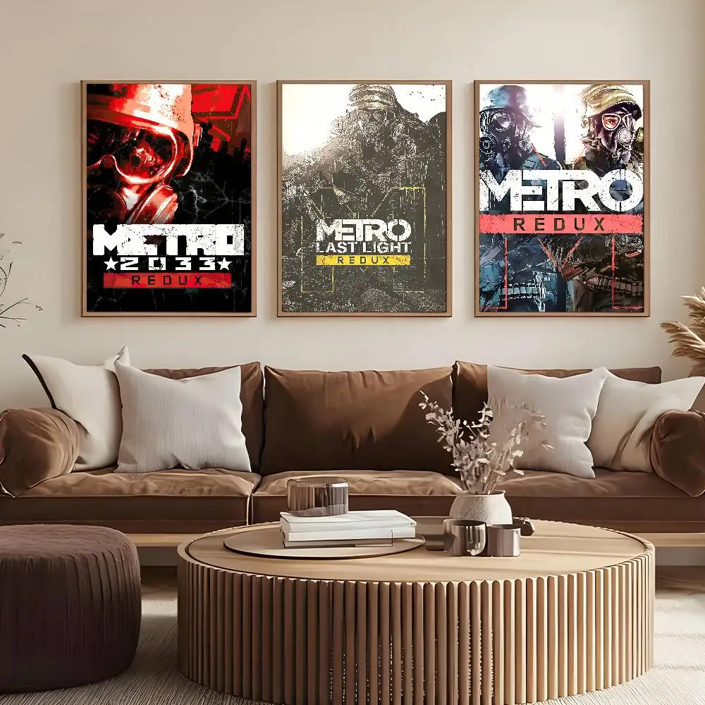 M-Metro 2033 Anime Video Game Poster HD Paintings Self Adhesive Prints Waterproof Home Bedroom Living Room Decor Vintage Gift