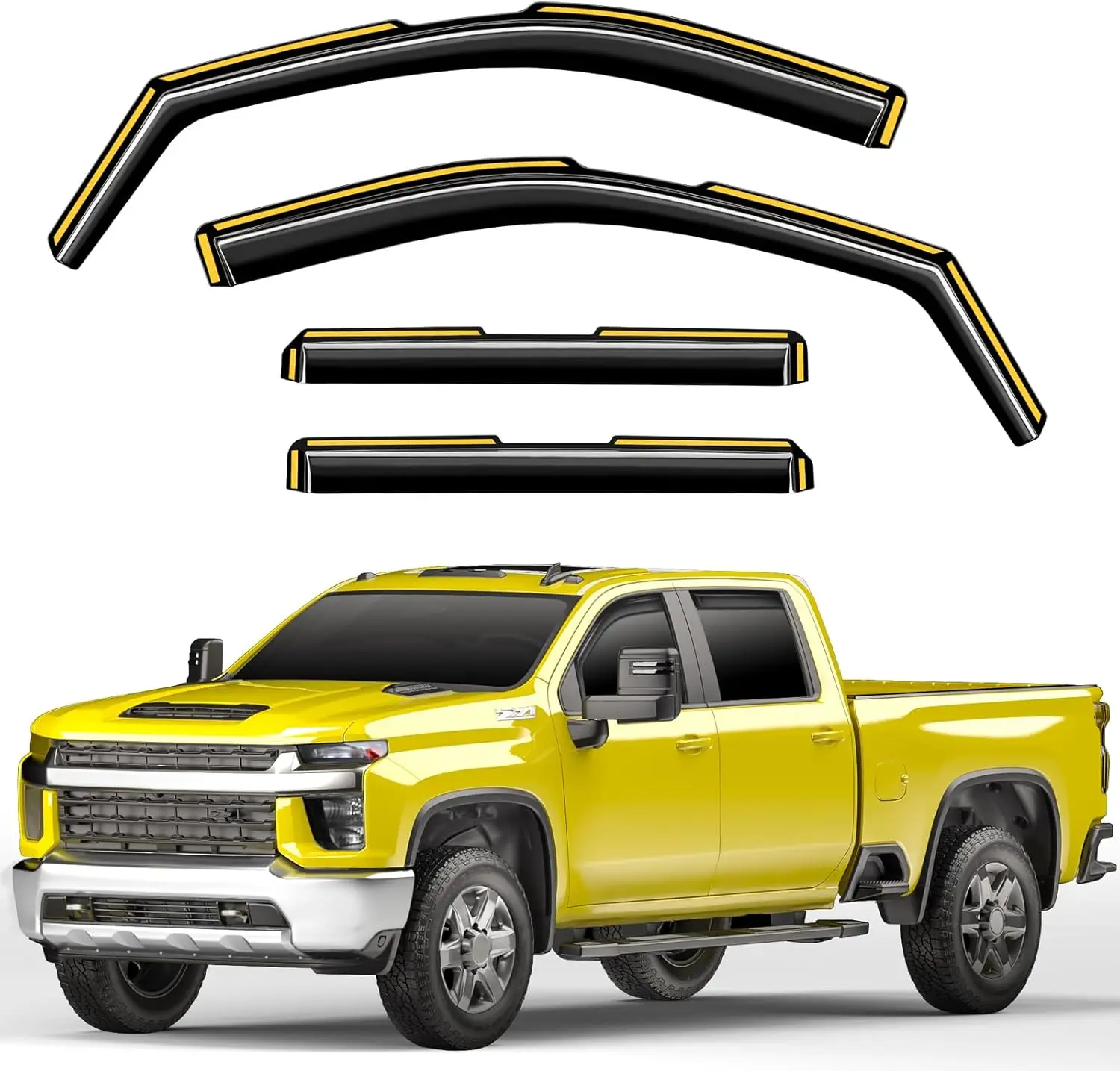 

Прочные дефлекторы окон (ветровики) для Chevy Silverado/GMC Sierra 2500HD/3500HD Crew Cab 2020-2026, аксессуары для грузовиков