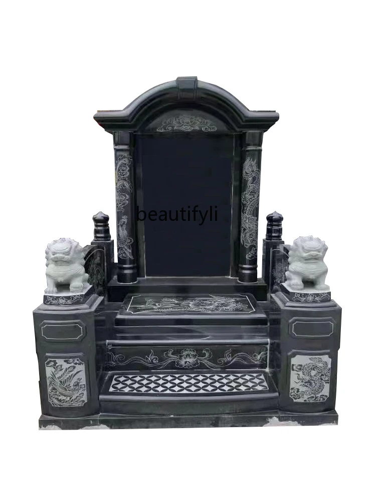 Granite Marble Stone Carving Tombstone Rural Burial Cemetery Cemetery Stone Tablet Lettering Family Tablet