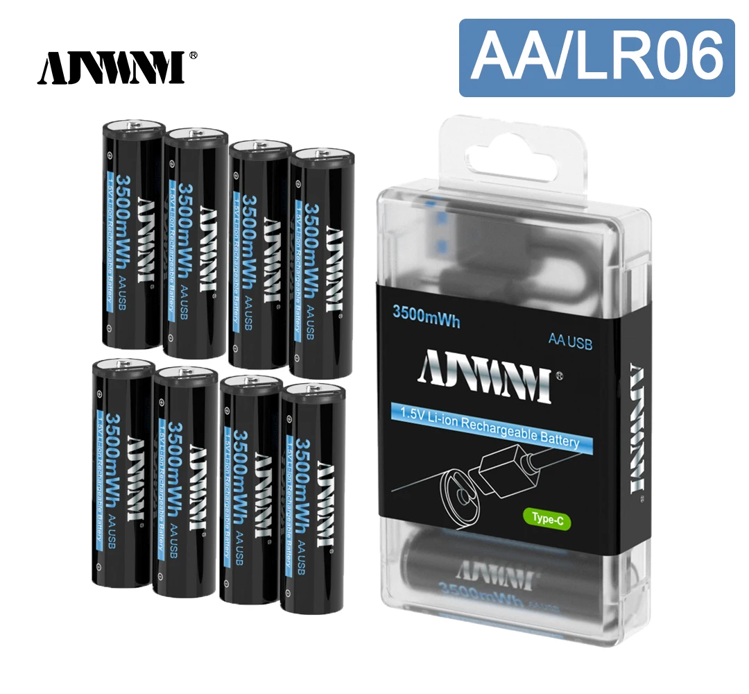 

AJNWNM USB AA Lithium battery 1.5V Li-ion AA 2A Cell Rechargeable Battery For MP3 Player Thermometer mp3 player Remote control