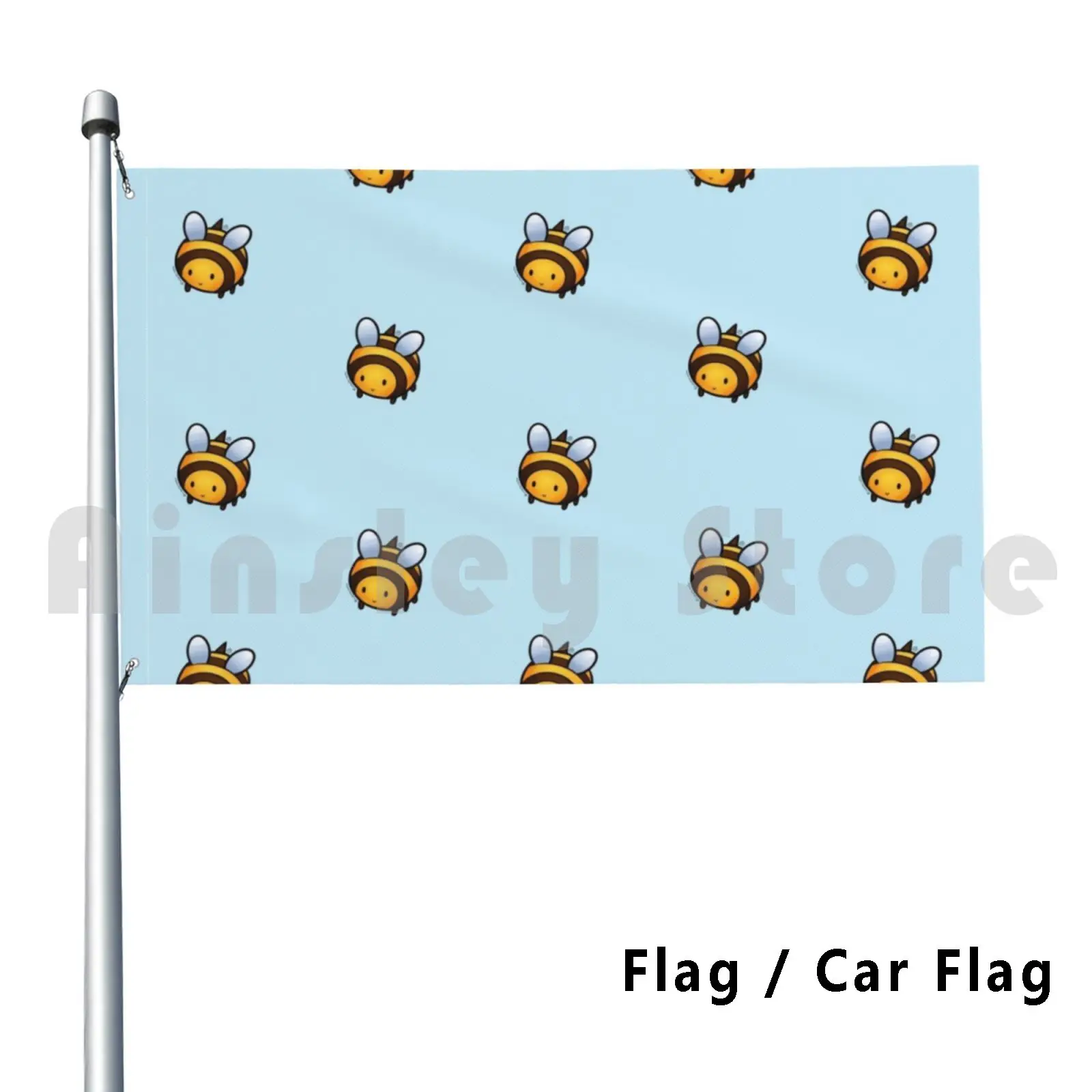 Flag Car Flag Bumble Bee 3024 Cottagecore Bee Yellow Bumblebee Honey Hive Pollen