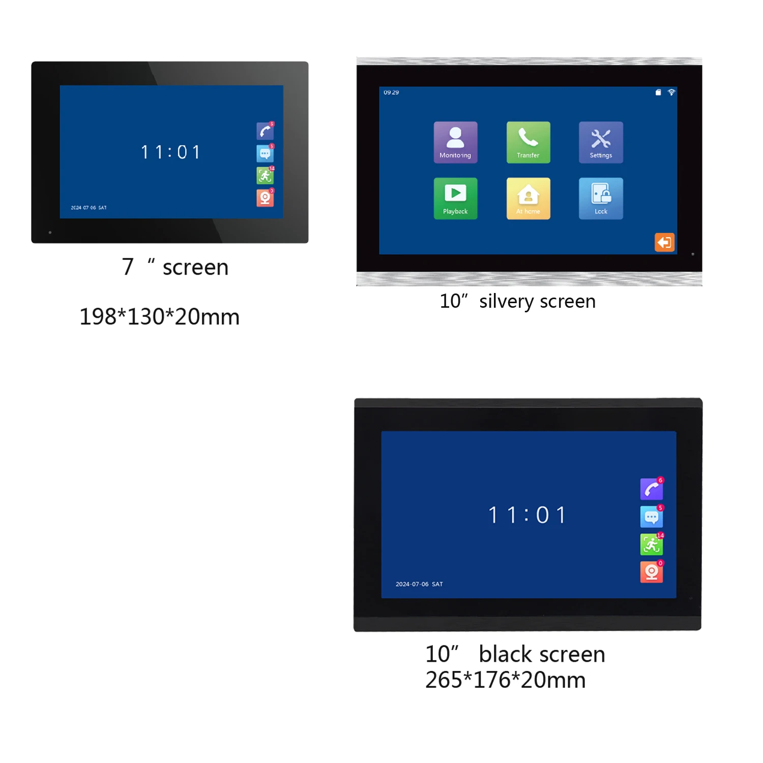 1Set Home Use 2 Camera To 3 Display Video Doorphone RFID Card Unlock Function Access Control Intercom System Security Camera