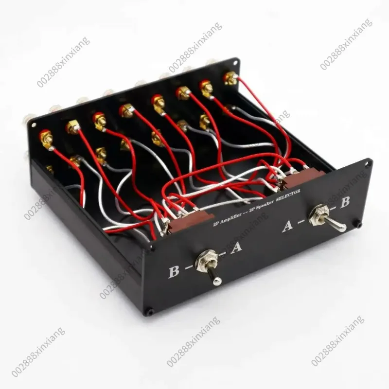 HiFi Home Audio Switch Box Aluminum Housing High Current Speaker Selector Supports 2 Amplifiers 2 Speaker Sets