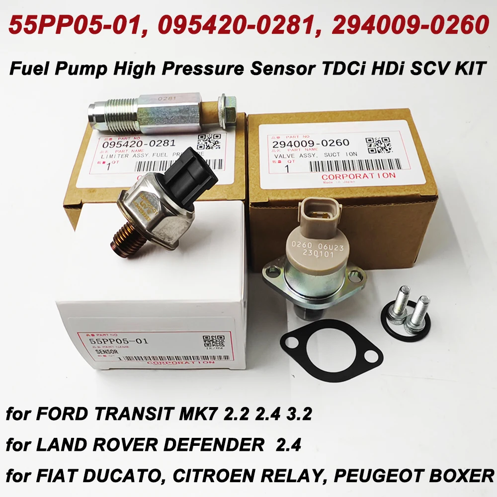 

3Pcs High Pressure Sensor TDCi HDi SCV KIT 294200-0360 6C1Q-9H321-AB 294009-0260 55PP05-01 095420-0281 for Transit Fiat Ducato