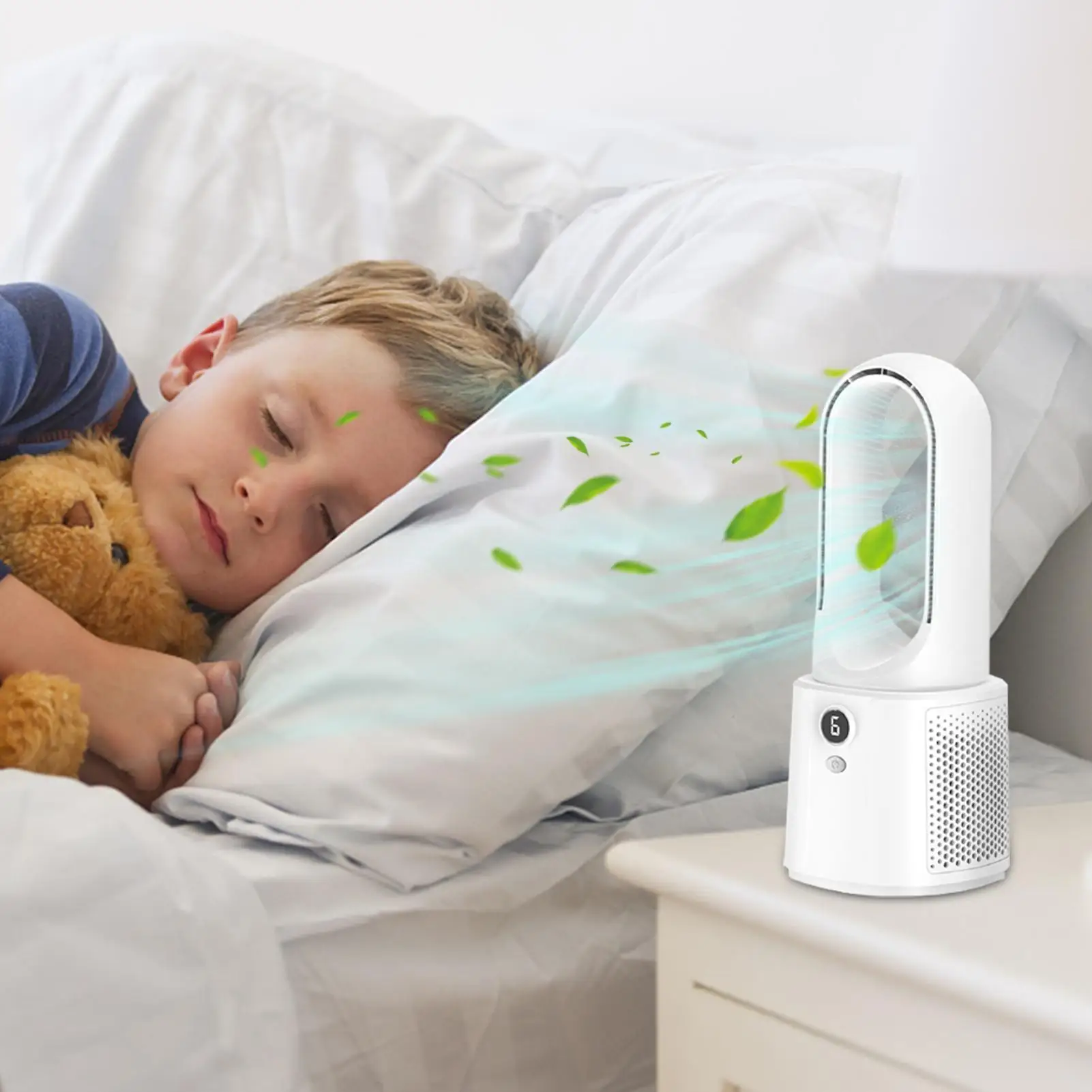 

6-скоростной бесшумный вентилятор охлаждения кондиционера с таймером, мини-кондиционер, USB-охладитель воздуха, безлопастной вентилятор, настольный USB-вентилятор для зарядки