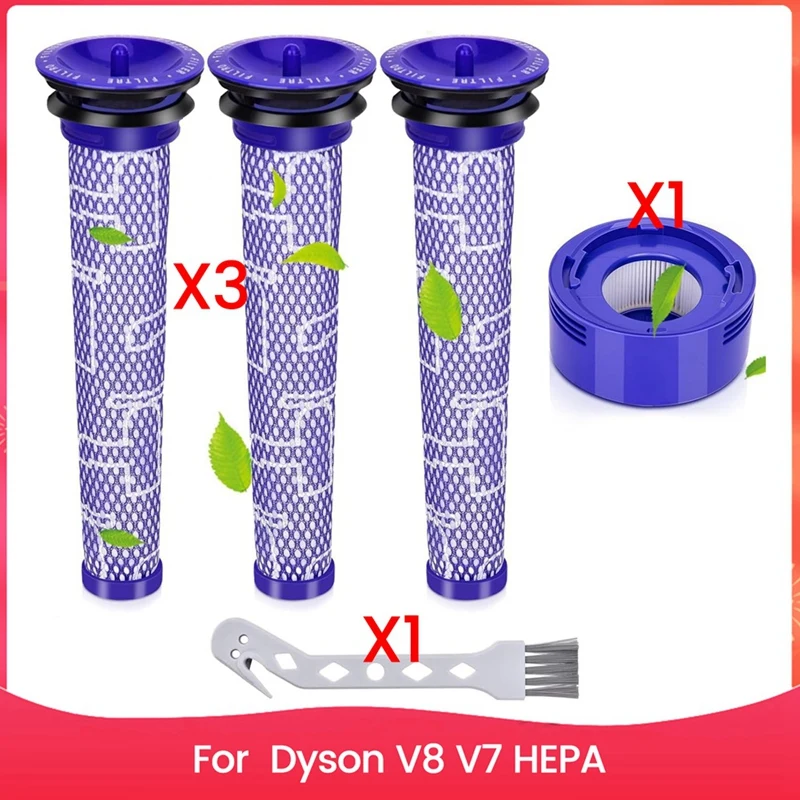 Vacuum-Filters-Kits-For-Dyson-V8-V7-HEPA-Post-Filters,-Pre-Filters,-Replaces-Parts-965661-01-And-967478-01