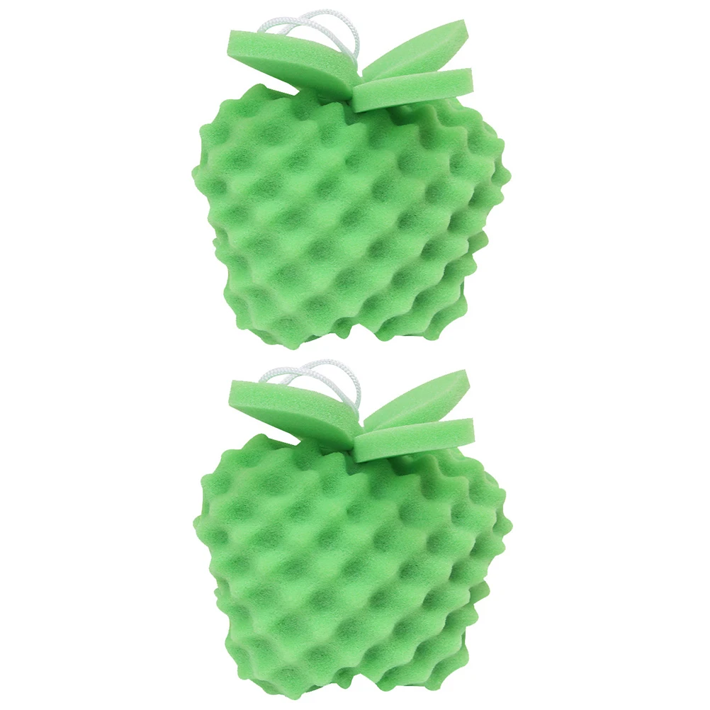 

2PCS Bath Fruit Shower Ball Baby Green Kid Sponges Exfoliating Body Scrubber Soft Texture Fruit Shaped Portable