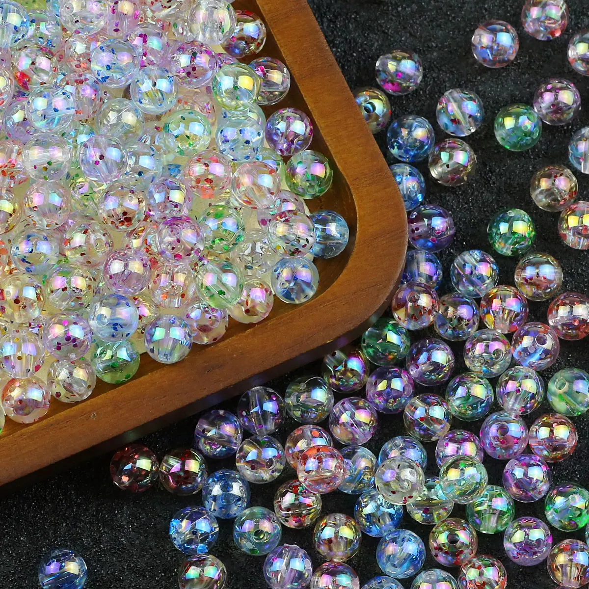 50/200/pcs/10mm bunte ab Acryl runde lose Abstands perlen für Schmuck herstellung DIY Armband Halskette Zubehör