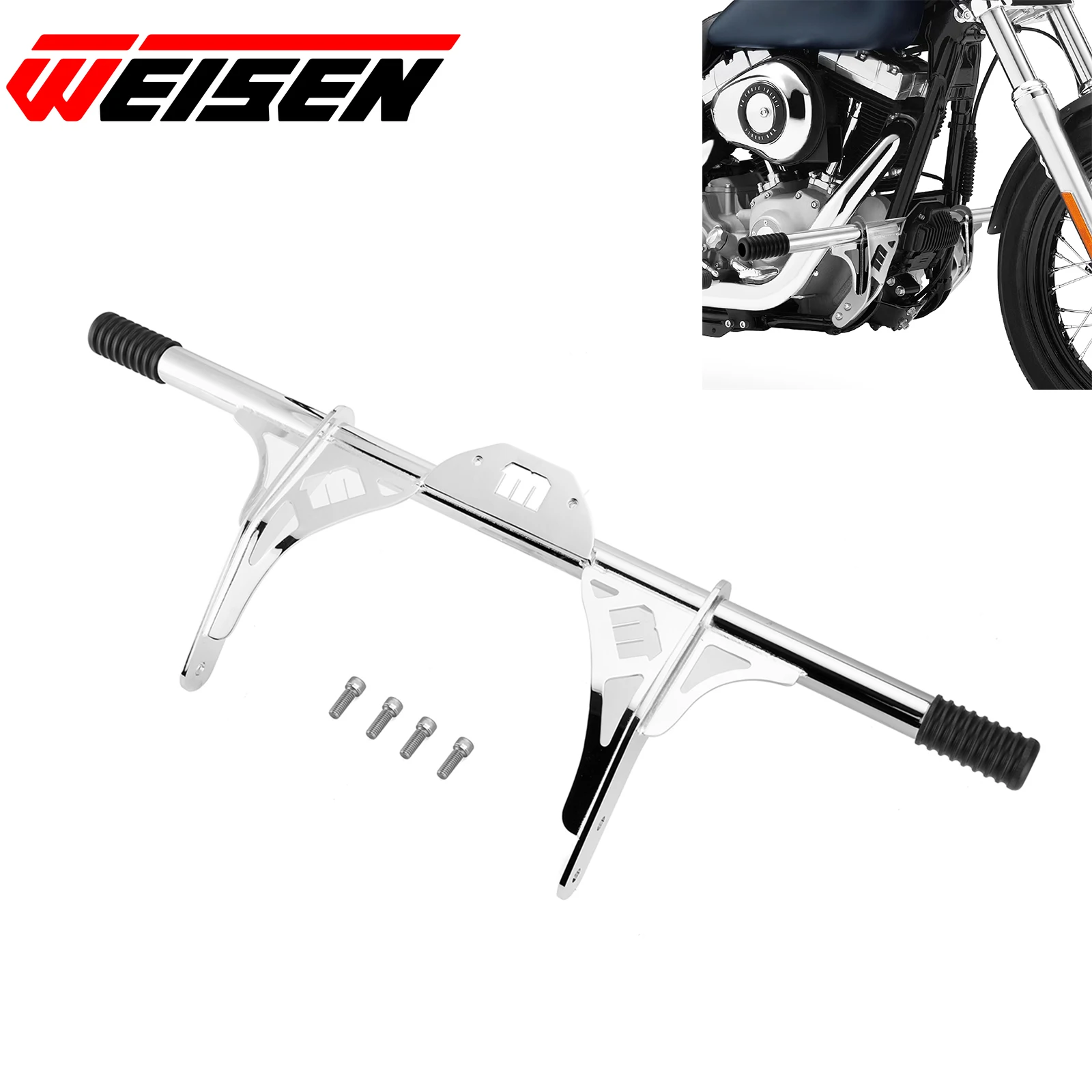 

Motorcycle Front Highway Engine Guard Crash Bar Flat-Out Bar for 2006-2017 Harley Davidson Dyna Model with Mid Control Models