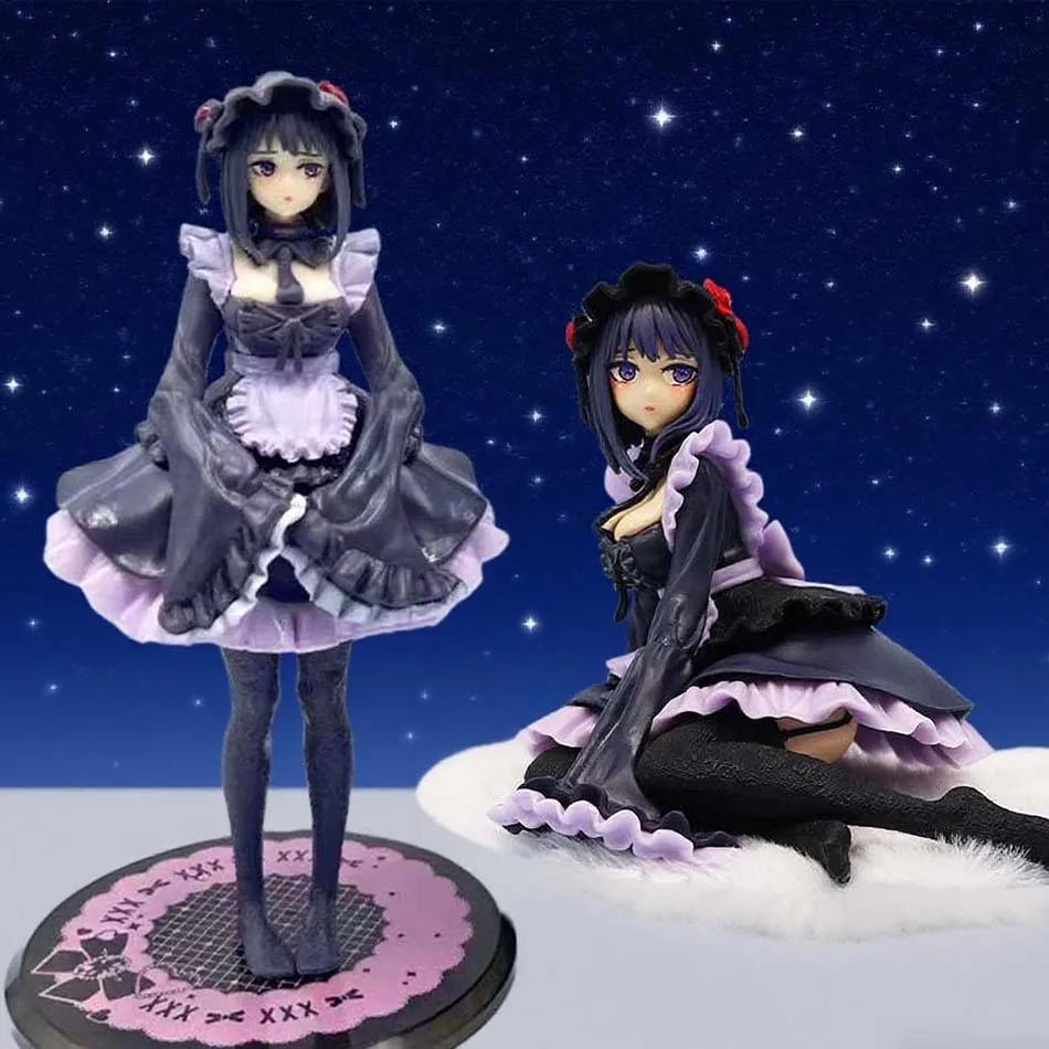 19 سنتيمتر بلدي اللباس حبيبي أنيمي الشكل الأسود خادمة الزي كيتاجاوا مارين عمل الشكل Shizuku كورو تمثال جمع لعبة مجسمة #1