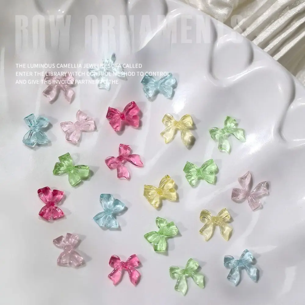 Ornaments DIY Nail Material Manicure Accessories 3D Nail Charms Jelly Bowknot Nail Charms Women Nail Jewelry Nail Decoration