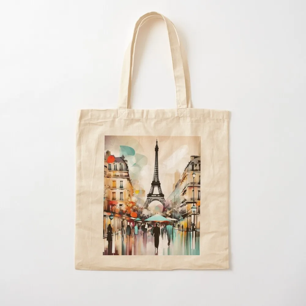 Paris abstract art street scene Tote Bag Women's bags eco pack custom canvas bag Women's shopping bag