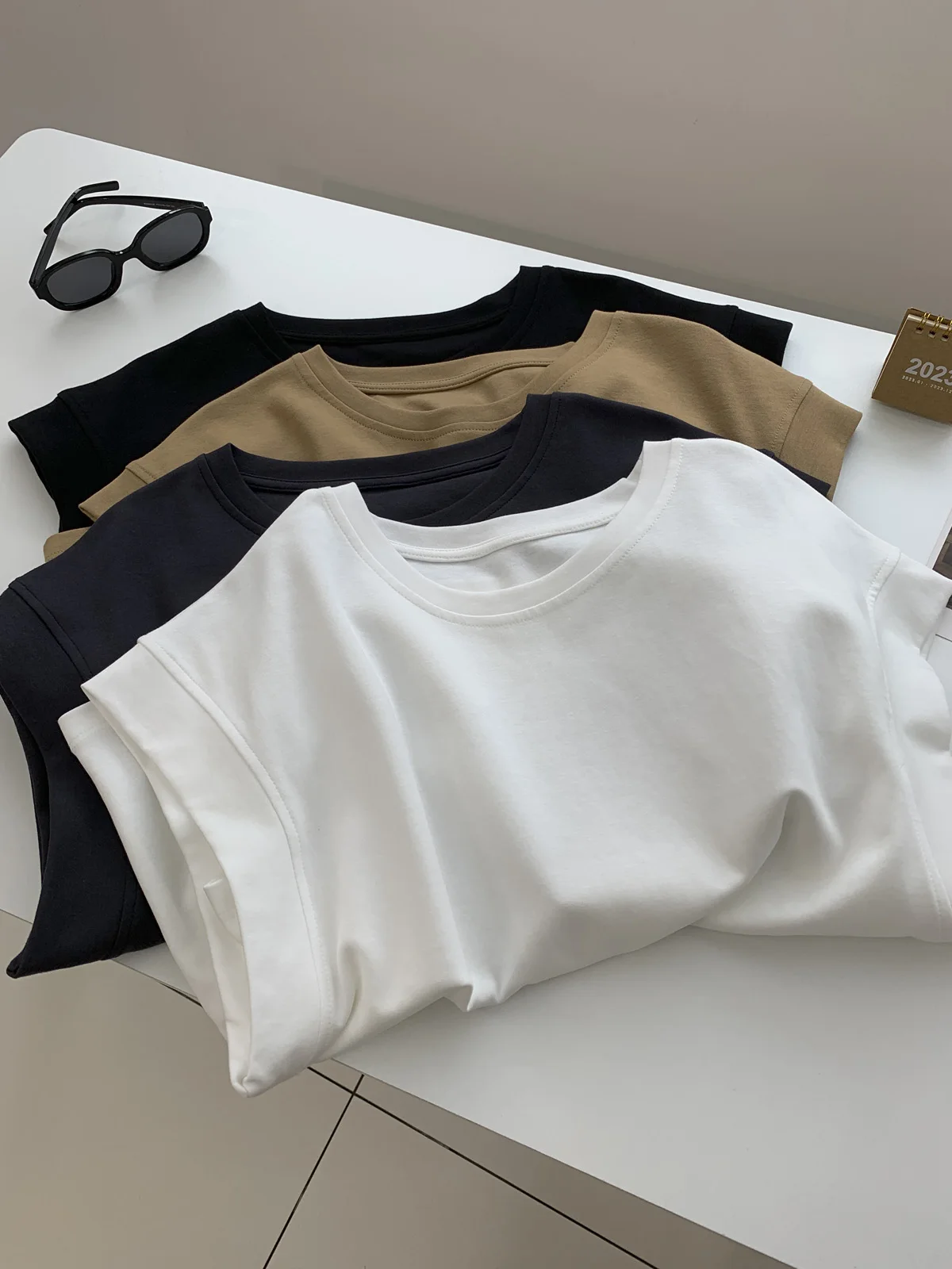 Plus Size 300Pou Dames T-shirt Zomer Outdoorkleding Anti-Licht Kleine Flng Sve Brede Oulder Top Pure Kleur