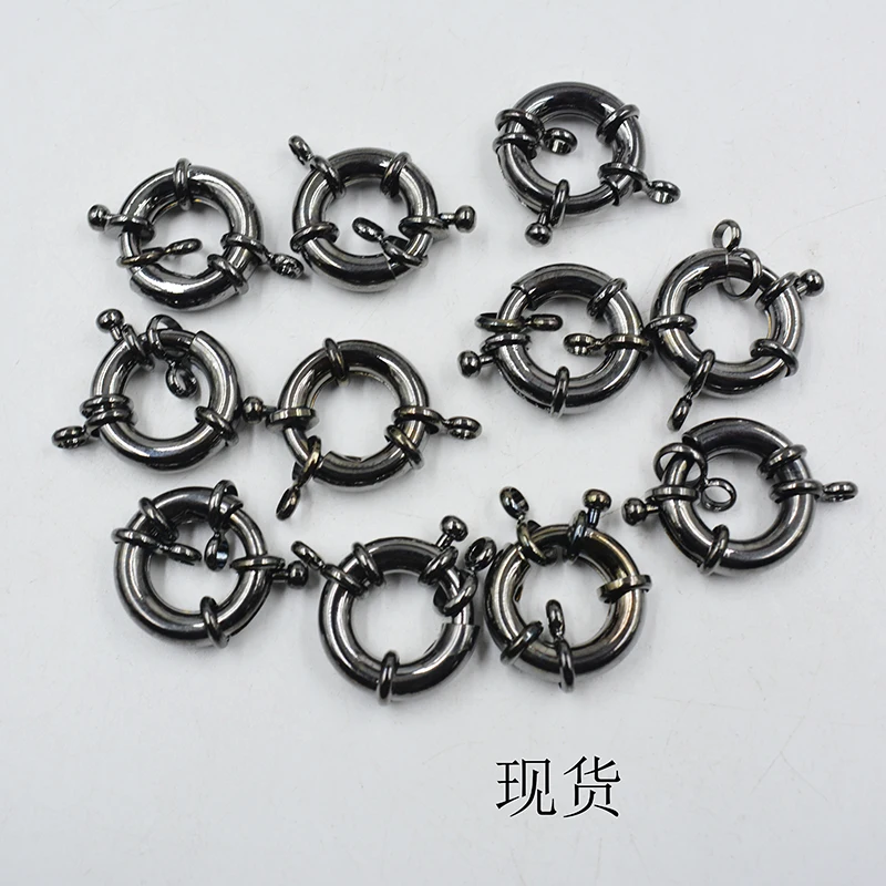 100PCS 19MM Black Gun Plated spring buckle. Necklace, bracelet, buckle, DIY jewelry accessories