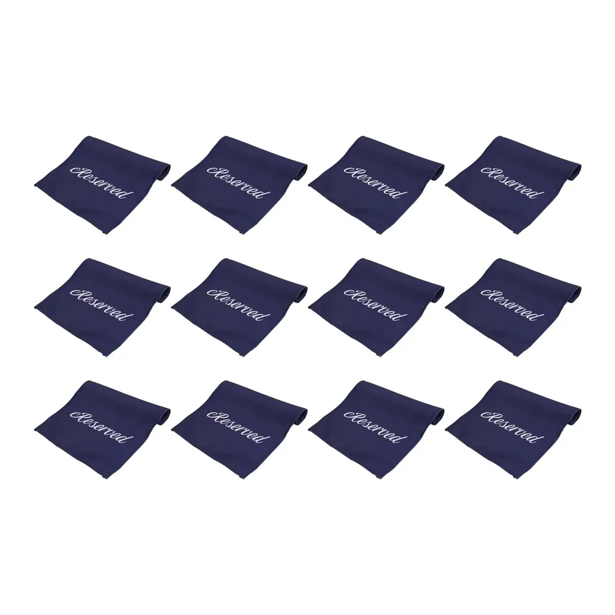 HITL 12 Pieces Reserved Seating Signs for Chairs 22 Inch Reserved Signs for Church Pews Cloth Placeholder for Restaurant A
