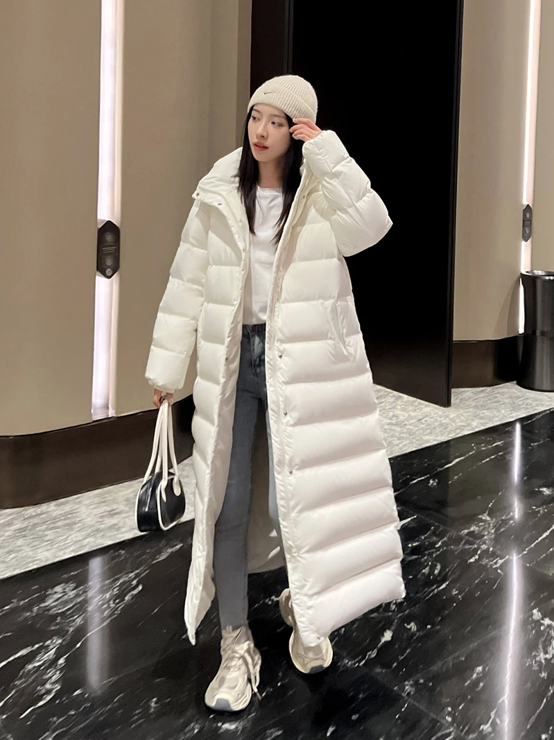 Thicken Winter 90% Goose Down Jacket Women Natural Large Fur Hooded Puffer Coat Fashion Long White Warm Outerwear Female view 6