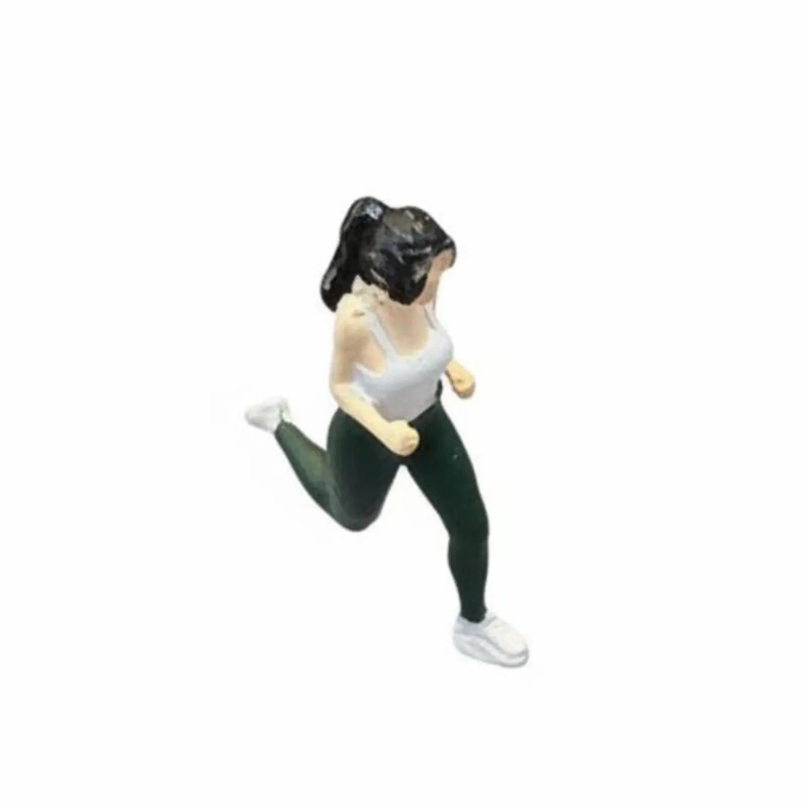 Resin Female Runner Figure Finely Painted Mini Doll Jogging Pose Small-scale Model for Diorama Street Scene