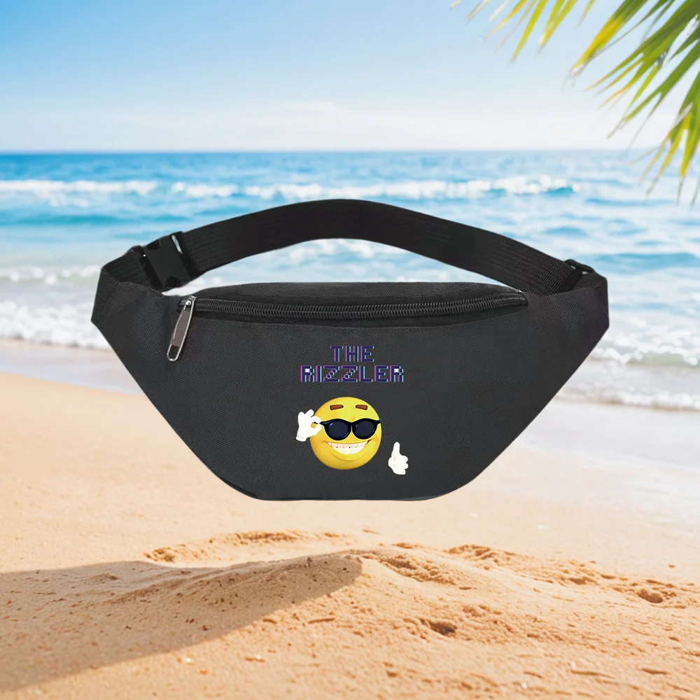 The Puzzler Cool Smiley Face Sunglasses Waist Backpack Crossbody Chest Bag Street Casual Sporty Fashionable Simple Unique Printe