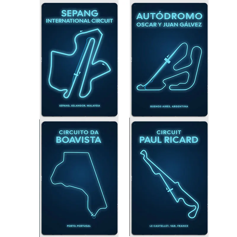 Circuito da Boavista,Sepang International Circuit,Juan Gálvez,Paul Ricard Track Metal Sign Custom Posters Home Wall Room Decor