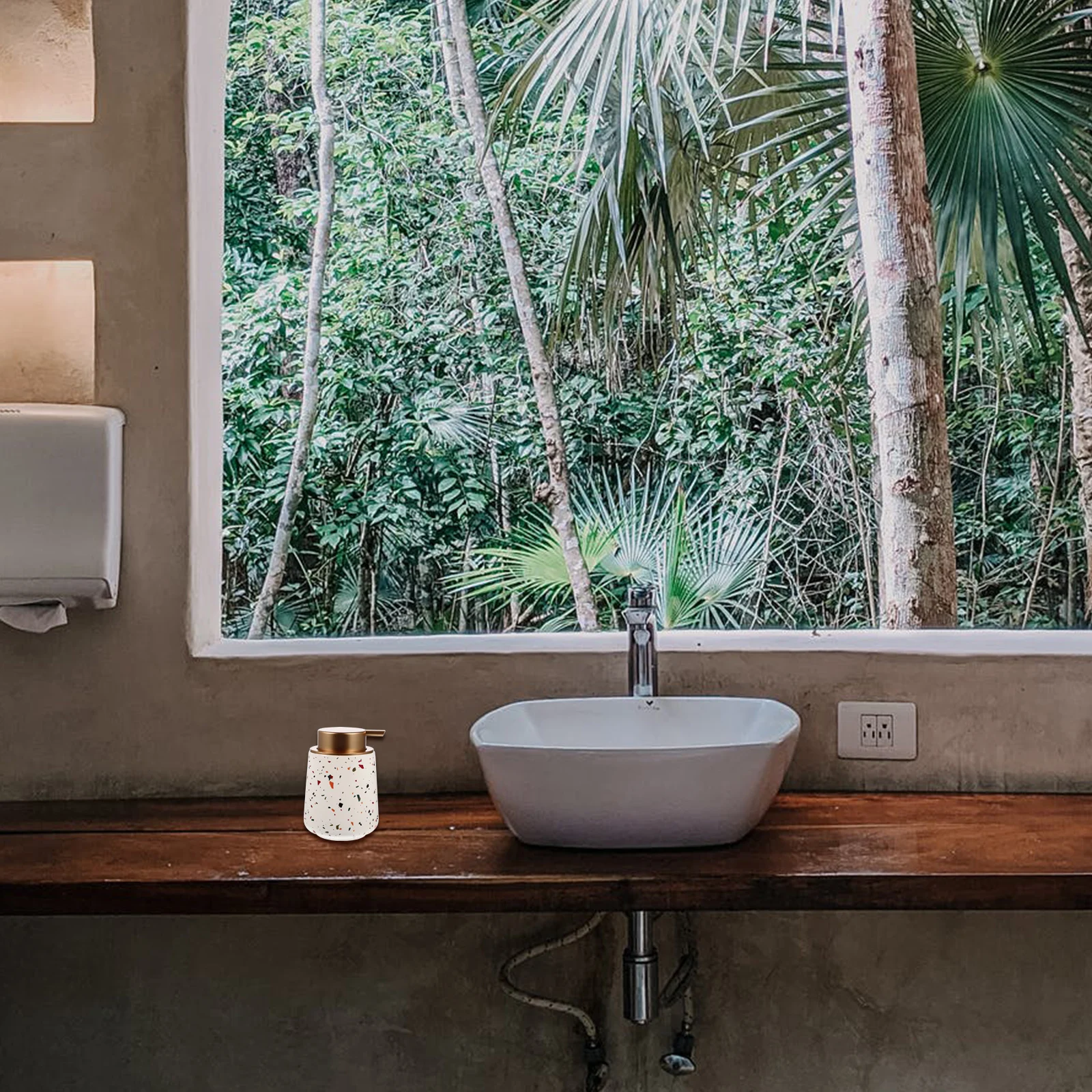 

Ceramic Shampoo Bottle Refillable Pump Dispenser for Hand Soap Lotion Shampoo Bathroom Countertop Storage Bottle