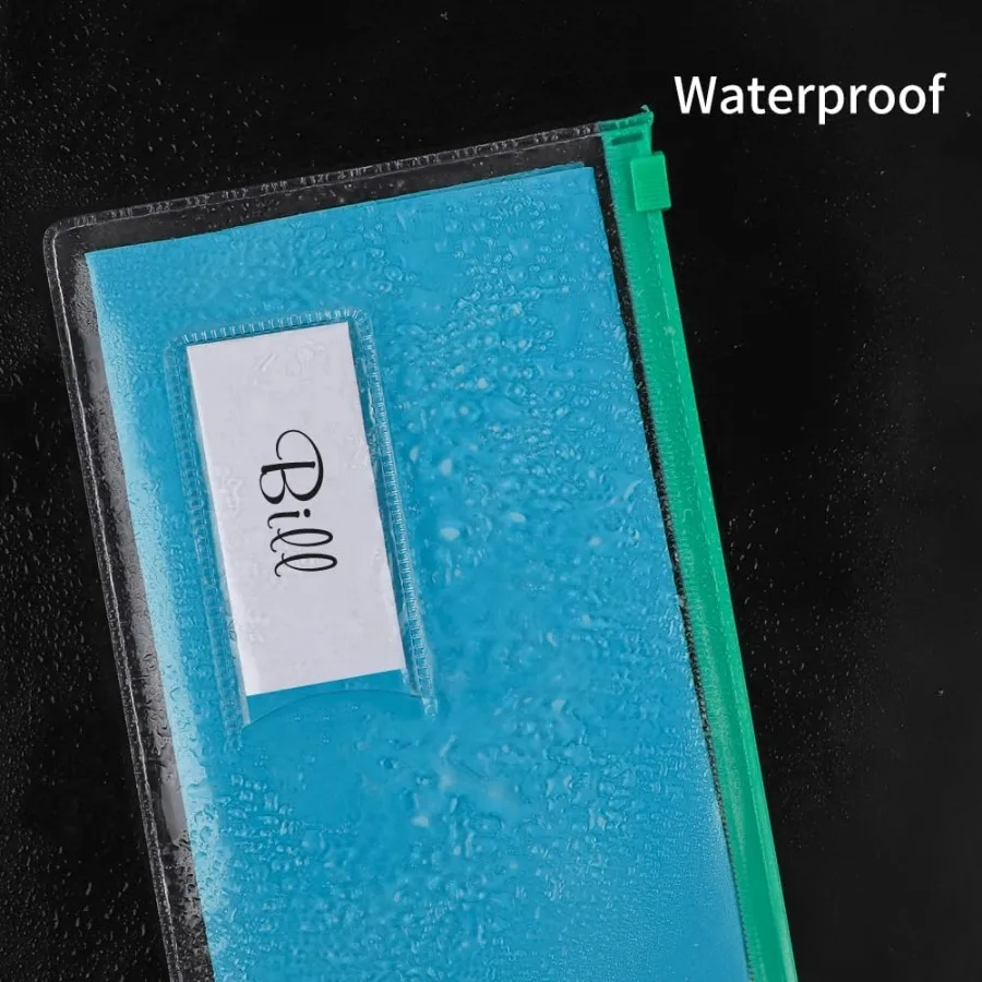 Buste riutilizzabili buste in plastica con cerniera poli da 24 pezzi 9 x 4,7 Ihes formato A6 10 Colo per forniture per ufficio