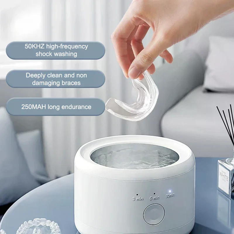 

High-Frequency Vibration Denture Multifunctional Cleaning Machine Equipment Portable USB Powered For Jewelry Eyeglasses