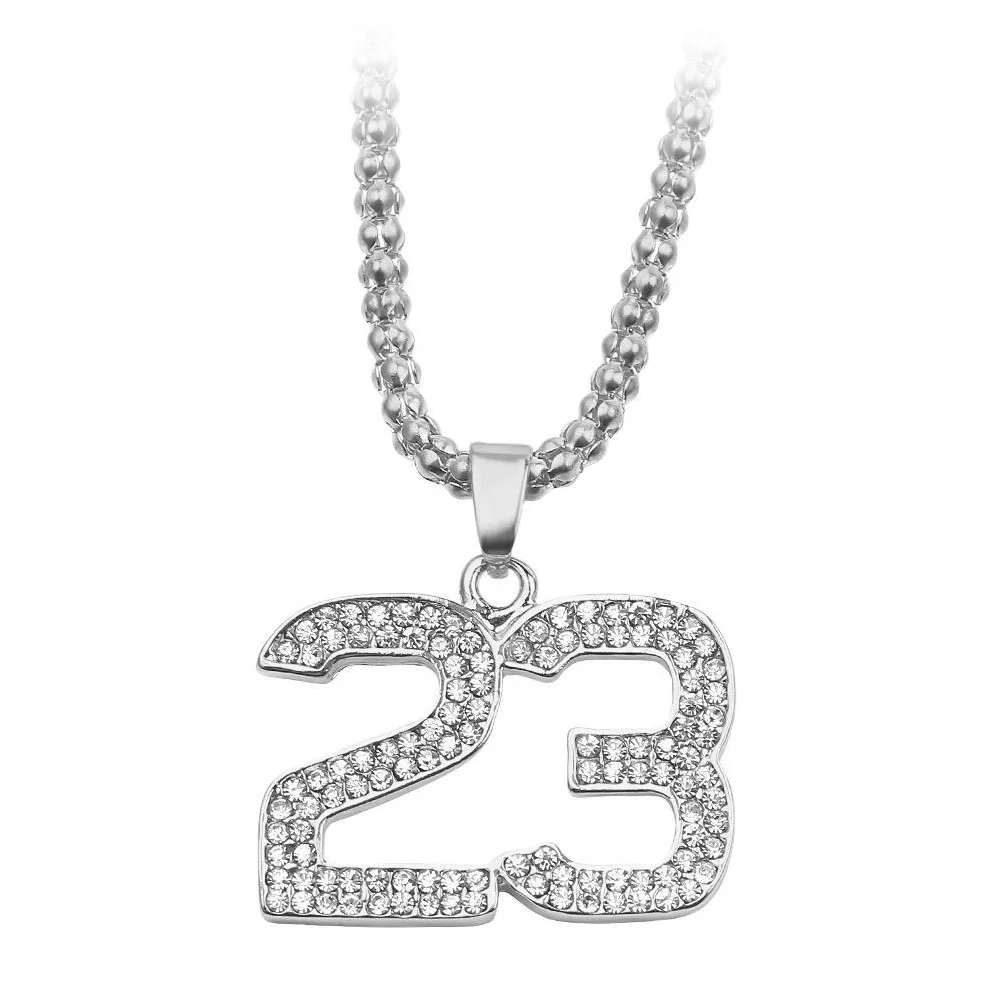 

Alloy Pendant Necklace Number 23 Necklaces Jewelry Chain for Men European Style Sports Trendy Cool Gift Option